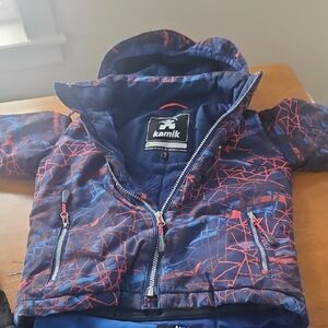 Kamik Kids Puffer Jacket in Blue and Red
